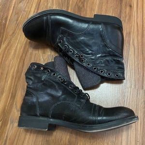 Blingy leather ankle boots